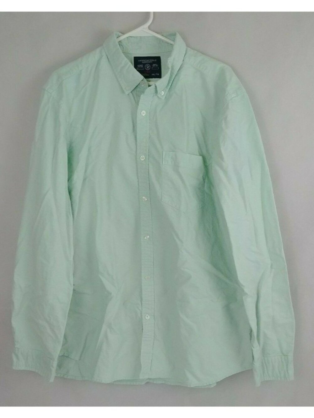 American Eagle Slim Fit Men's Mint Green Button Up Shirt Size XXL